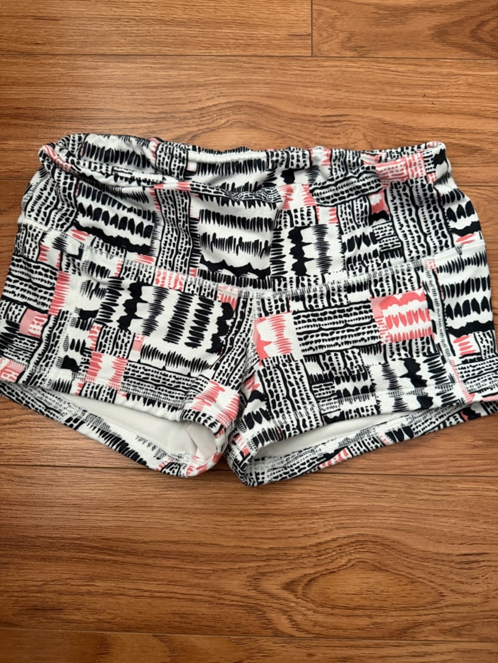 Fleo Black & Pink Geo-Print Bike Shorts